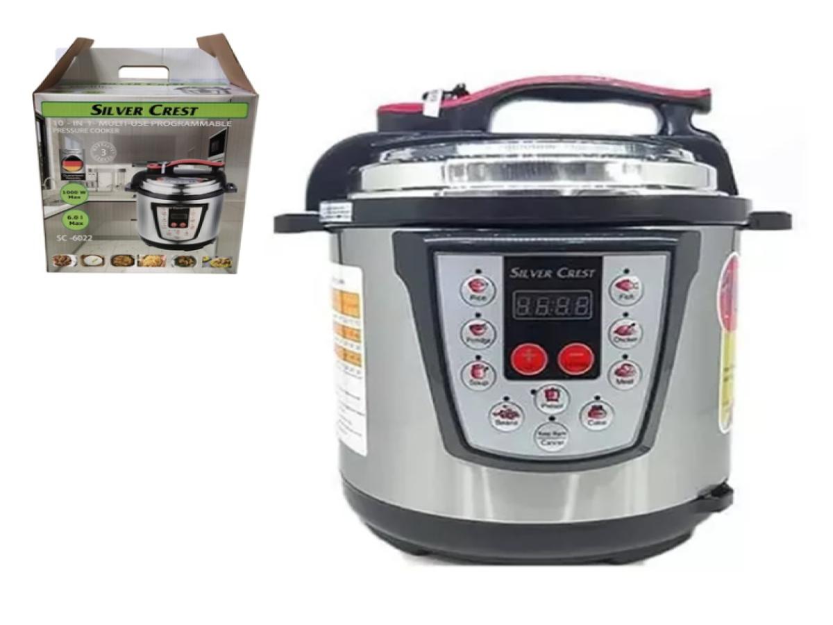 LOTE 121: MIX DE PRODUCTOS SET CUCHILLERIA + OLLA A PRESION DIGITAL 6L + SARTEN DOBLE