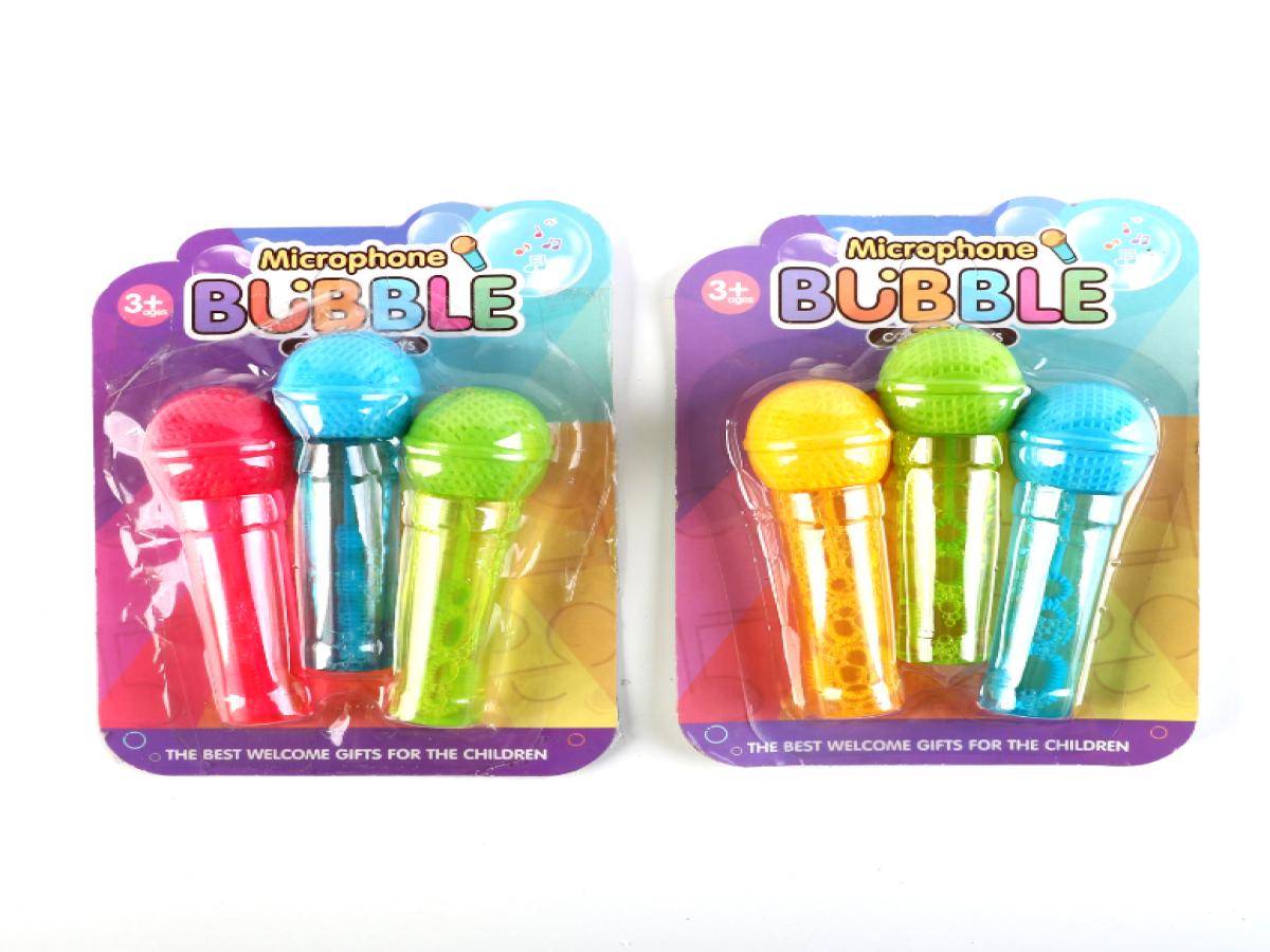 LOTE 002: 4 EMBALAJES DE LANZA BURBUJAS EN FORMA DE MICROFONO