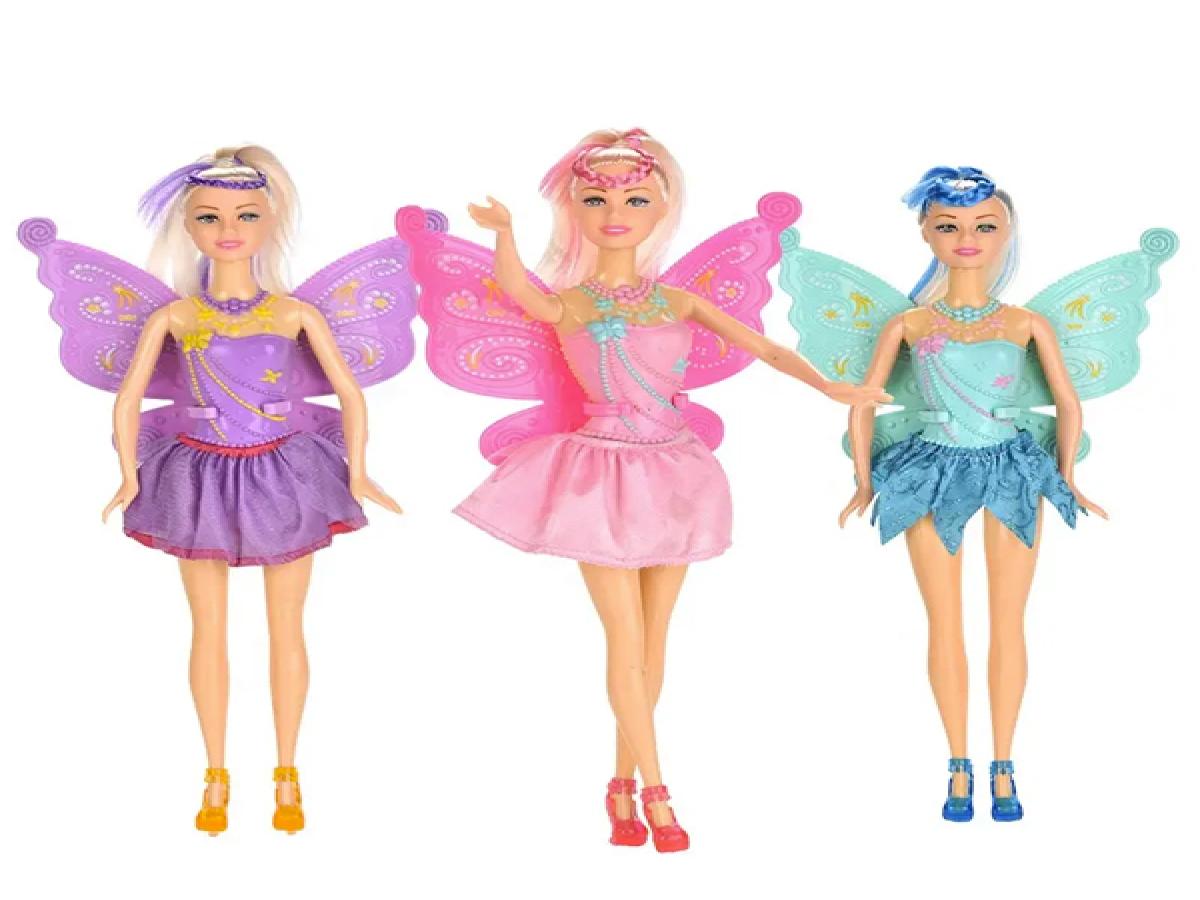 LOTE 206: MUNECA CON ALAS COLORES