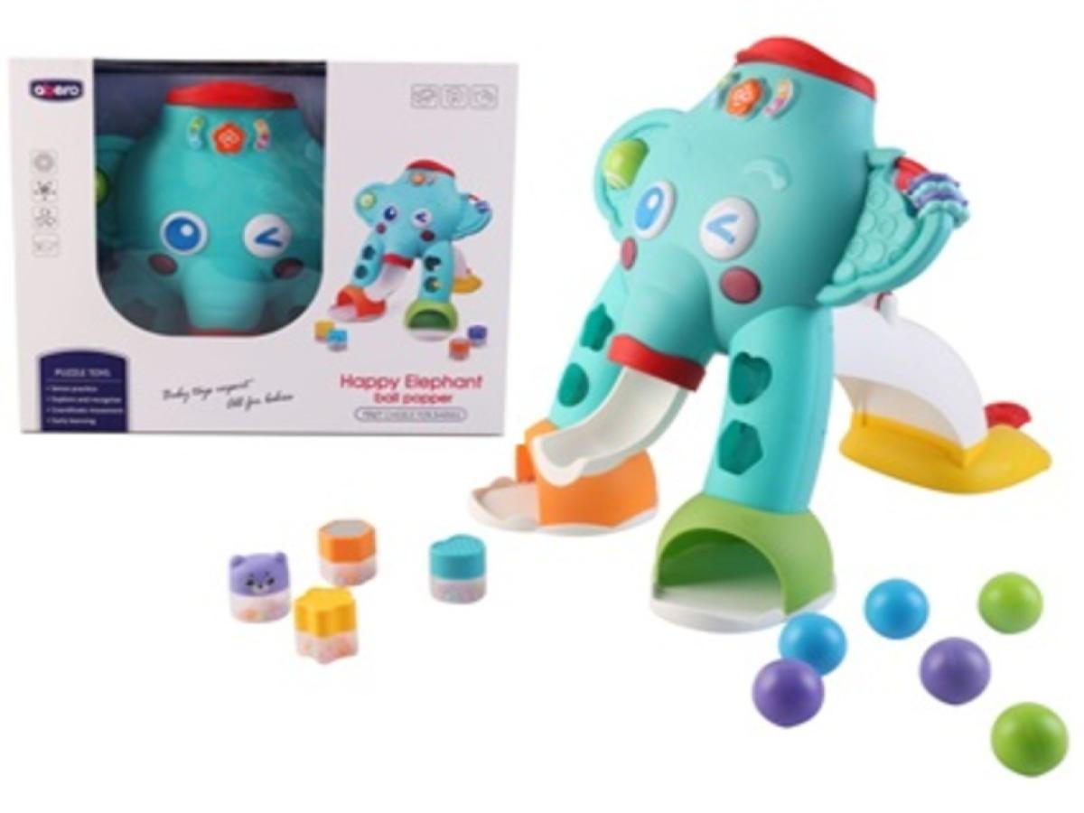LOTE 254: ELEFANTE FELIZ INTERACTIVO CON FIGURAS DE ENCAJE