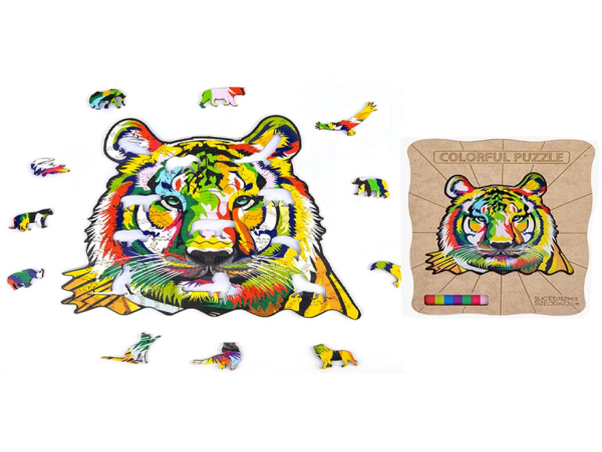 LOTE 267: PUZZLE DE MADERA TIGRE/ 152 PCS