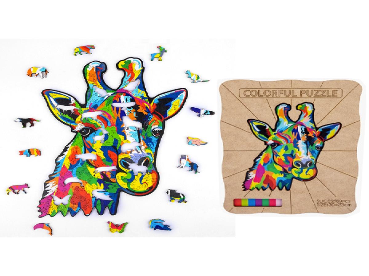 LOTE 268: PUZZLE DE MADERA JIRAFA/ 169 PCS