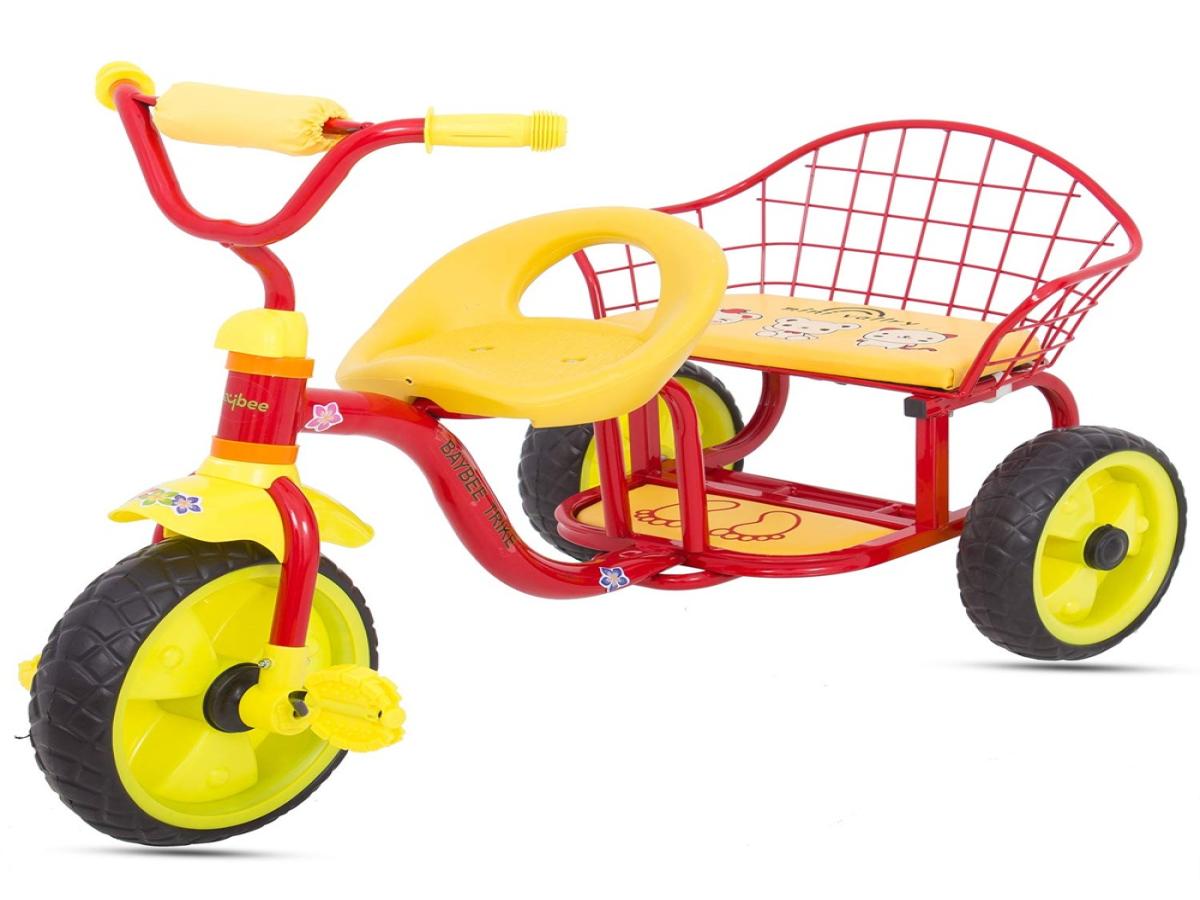 LOTE 346: TRICICLO CON 2 ASIENTOS ROJO - AMARILLO