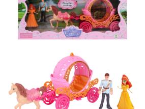 LOTE 240: SET CARRUAJE Y PRINCESA CON ACCESORIOS
